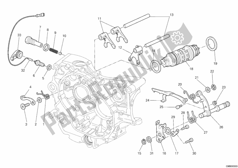 All parts for the Shift Cam - Fork of the Ducati Monster 796 ABS USA 2011